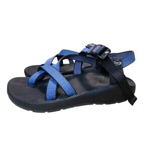 Chaco Z/1 Shoes Women’s Sz 10 Black Blue Adjustable Straps Hiking Sandals Comfy